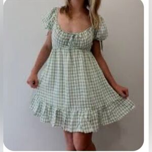 Green Gingham Dress size M